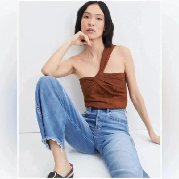 - Veronica Beard Belinda one-shoulder jacquard top- size 10 - Picture 3 of 11